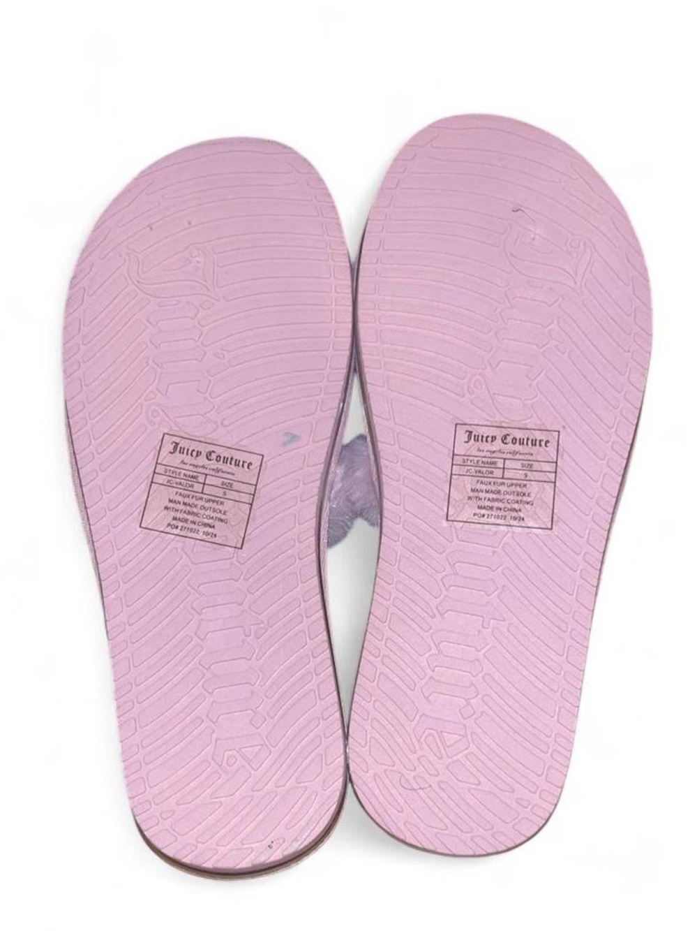 Juicy Couture Pink Faux Fur Slides Slippers NWT Y2K Cozy Size S - Picture 5 of 8